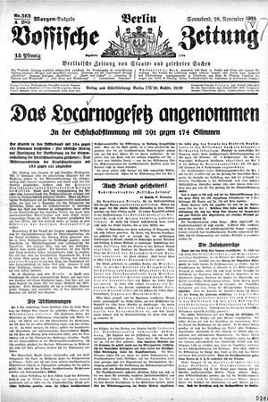 Vossische Zeitung vom 28.11.1925