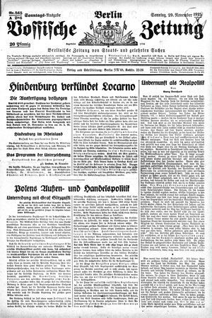 Vossische Zeitung vom 29.11.1925