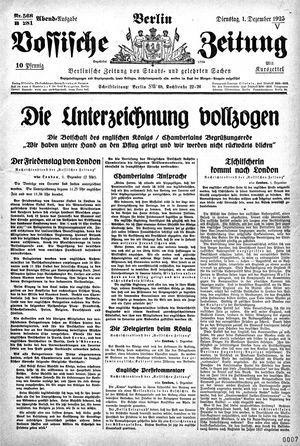 Vossische Zeitung vom 01.12.1925