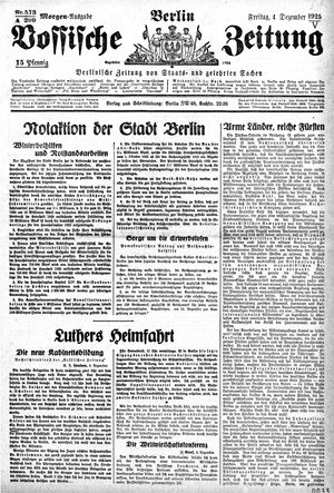 Vossische Zeitung vom 04.12.1925