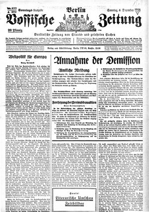 Vossische Zeitung on Dec 6, 1925