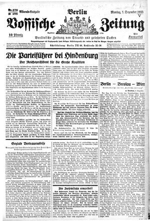 Vossische Zeitung vom 07.12.1925