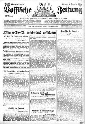 Vossische Zeitung on Dec 8, 1925