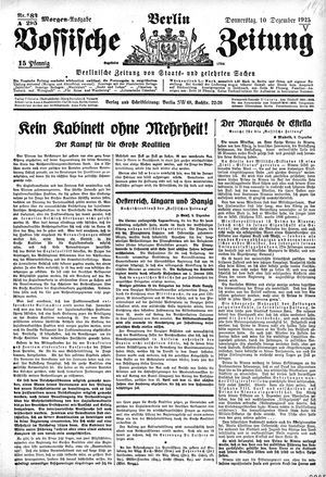 Vossische Zeitung vom 10.12.1925
