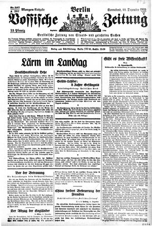 Vossische Zeitung vom 12.12.1925