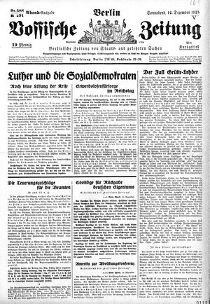 Vossische Zeitung vom 12.12.1925
