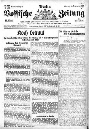 Vossische Zeitung vom 14.12.1925