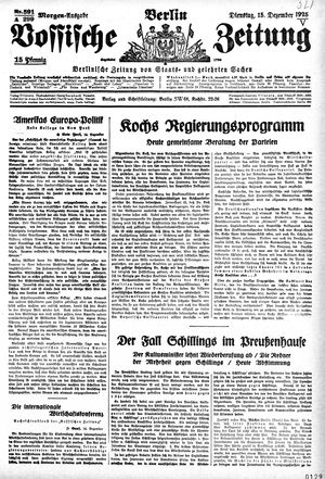 Vossische Zeitung vom 15.12.1925