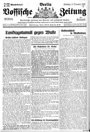 Vossische Zeitung vom 15.12.1925