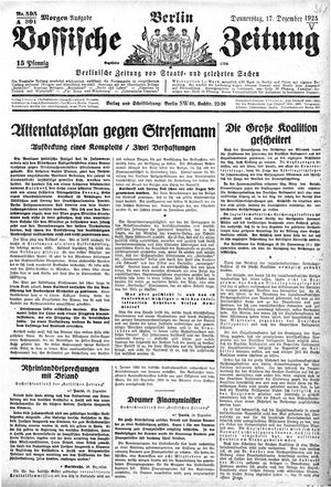 Vossische Zeitung on Dec 17, 1925