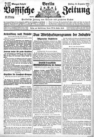 Vossische Zeitung vom 18.12.1925