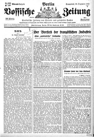 Vossische Zeitung vom 19.12.1925