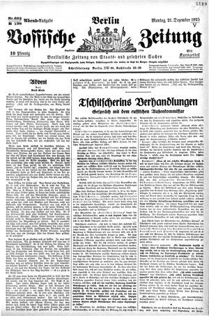 Vossische Zeitung vom 21.12.1925