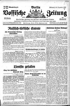 Vossische Zeitung vom 23.12.1925