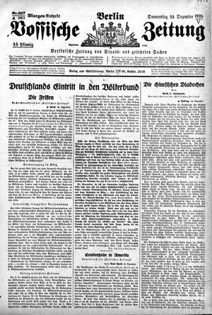 Vossische Zeitung vom 24.12.1925