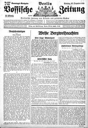 Vossische Zeitung vom 27.12.1925