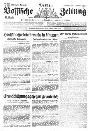 Vossische Zeitung vom 29.12.1925