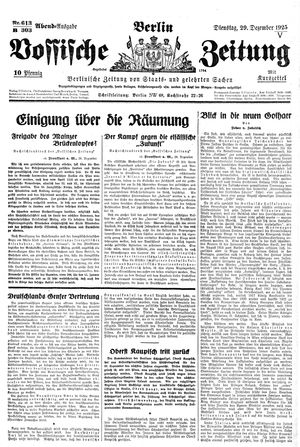 Vossische Zeitung vom 29.12.1925