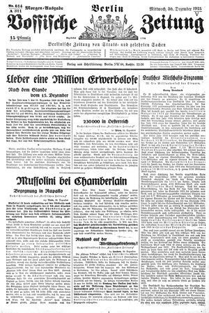 Vossische Zeitung vom 30.12.1925