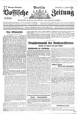 Vossische Zeitung vom 02.01.1926