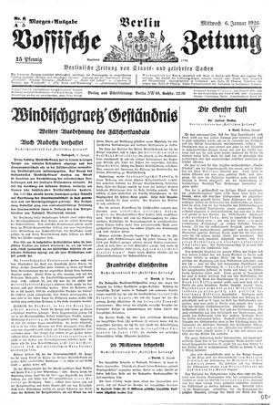 Vossische Zeitung vom 06.01.1926
