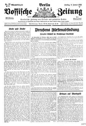 Vossische Zeitung on Jan 8, 1926