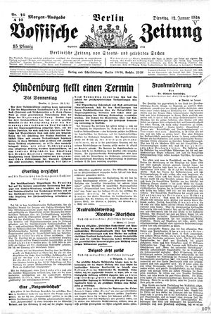 Vossische Zeitung on Jan 12, 1926