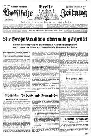 Vossische Zeitung on Jan 13, 1926