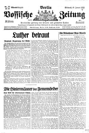 Vossische Zeitung on Jan 13, 1926