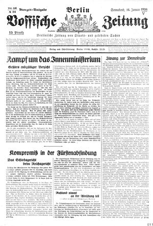 Vossische Zeitung on Jan 16, 1926