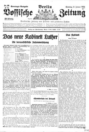 Vossische Zeitung vom 17.01.1926