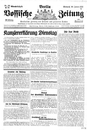 Vossische Zeitung on Jan 20, 1926