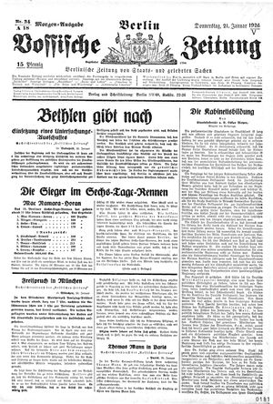 Vossische Zeitung vom 21.01.1926