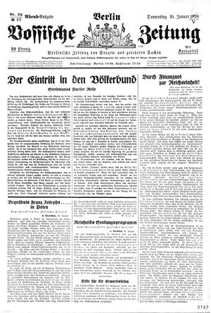 Vossische Zeitung vom 21.01.1926