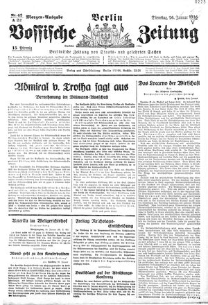Vossische Zeitung on Jan 26, 1926