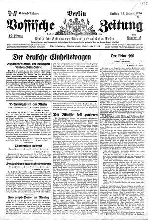 Vossische Zeitung on Jan 29, 1926