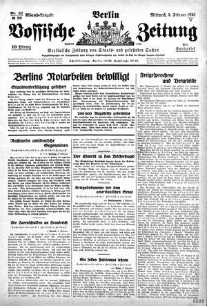Vossische Zeitung vom 03.02.1926