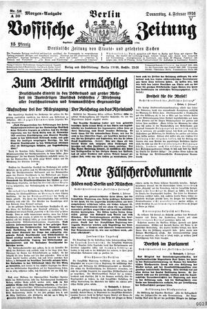 Vossische Zeitung on Feb 4, 1926
