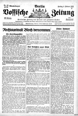 Vossische Zeitung vom 05.02.1926