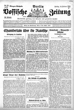 Vossische Zeitung vom 12.02.1926