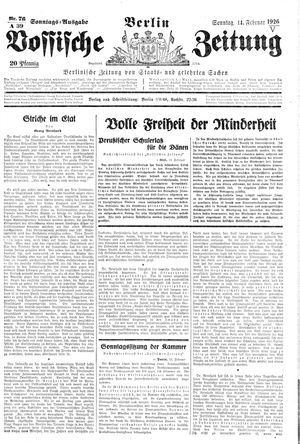 Vossische Zeitung vom 14.02.1926