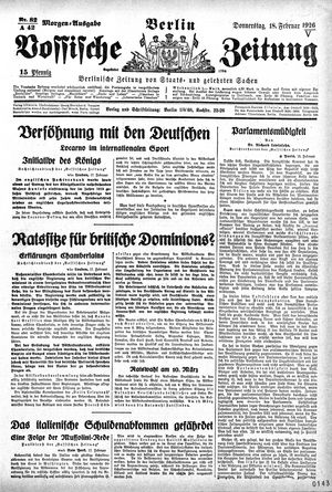 Vossische Zeitung vom 18.02.1926