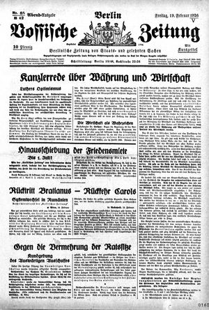 Vossische Zeitung vom 19.02.1926
