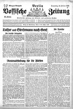 Vossische Zeitung on Feb 25, 1926