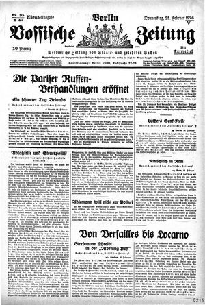 Vossische Zeitung vom 25.02.1926