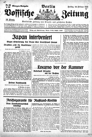 Vossische Zeitung vom 26.02.1926