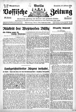 Vossische Zeitung vom 27.02.1926