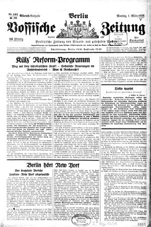 Vossische Zeitung vom 01.03.1926