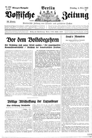Vossische Zeitung on Mar 2, 1926