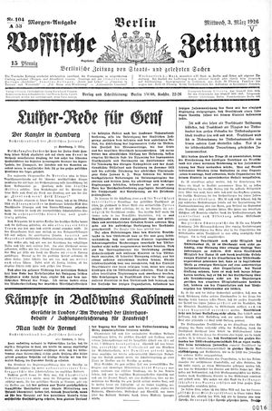 Vossische Zeitung vom 03.03.1926